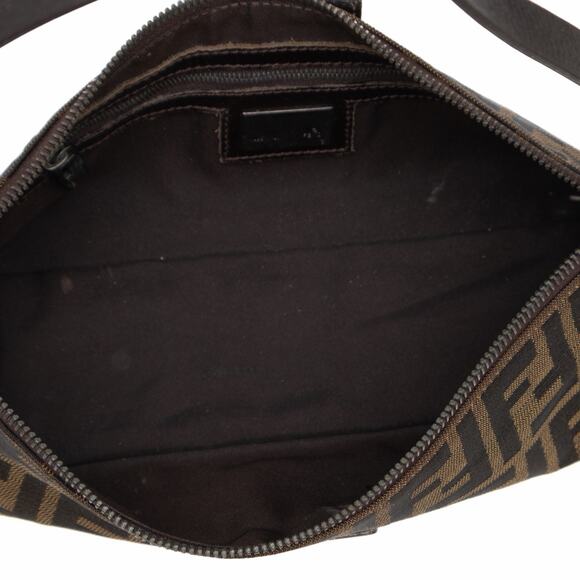 VTG FENDI Zucca FF Monogram Baguette Shoulder Bag Brown RARE - Picture 12 of 16